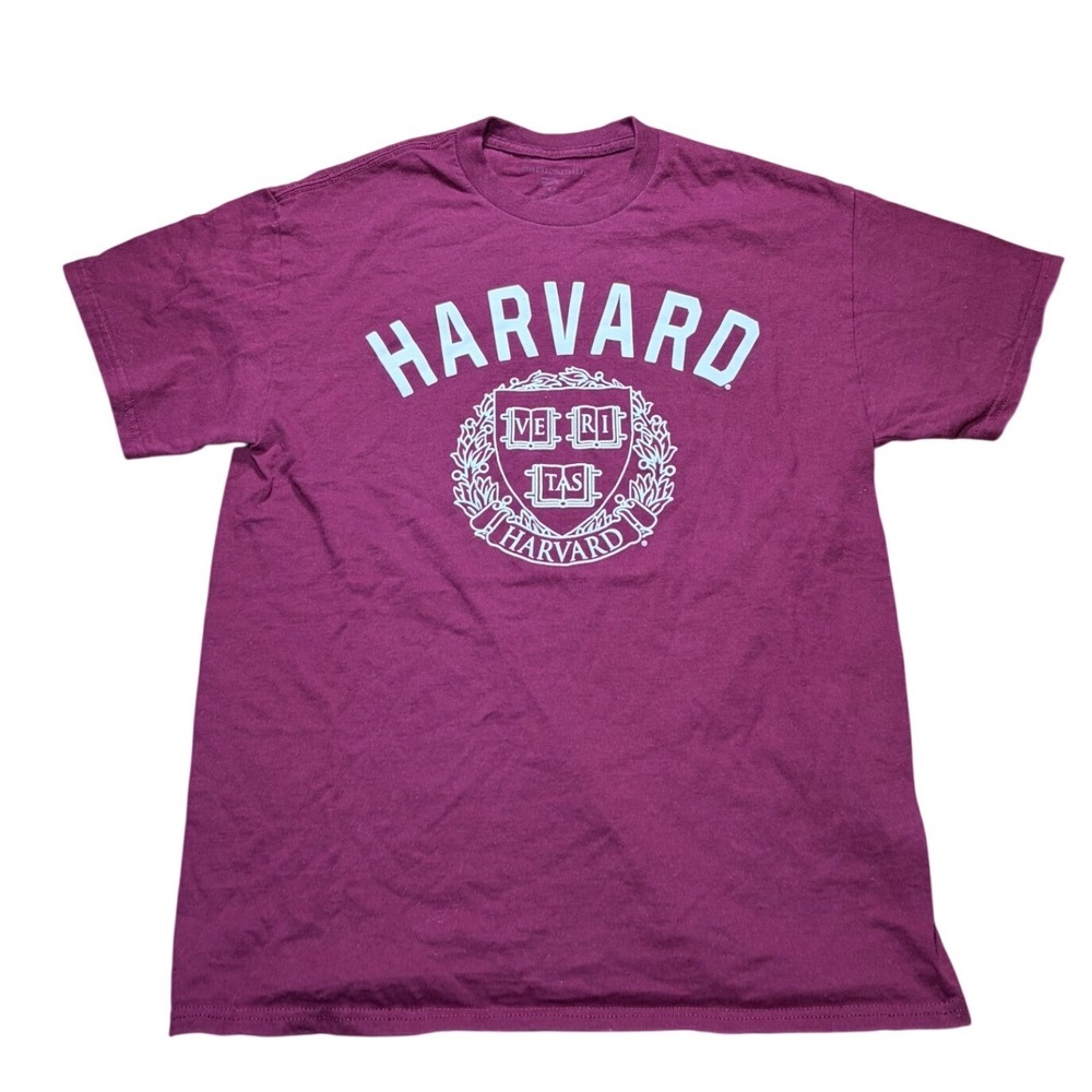 Harvard University T Shirt Mens Medium Maroon Burgundy Short Sleeve Barnesmith